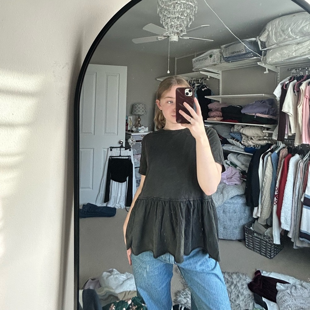 Dark Grey Babydoll Tee